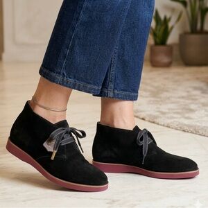𝅺Johnston & Murphy Black Suede Desert Chukka Lace Up Flex System Boots Size 7